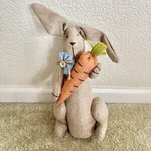 Vtg 19" Tall Dan Dee Soft BUNNY RABBIT BOY Easter/Spring Decor Brown Burlap